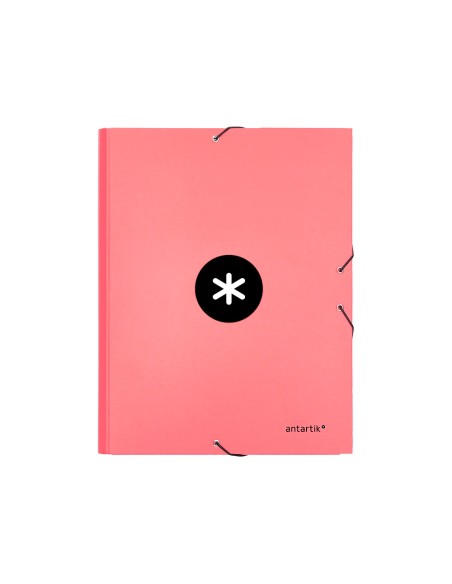 Carpeta antartik gomas a4 3 solapas carton forrado color coral