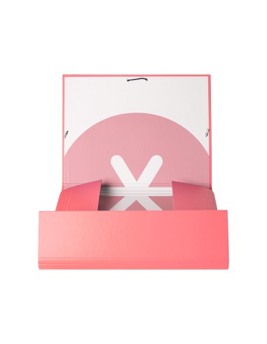 Carpeta antartik gomas a4 3 solapas carton forrado color coral