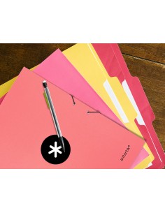 Carpeta antartik gomas a4 3 solapas carton forrado color coral