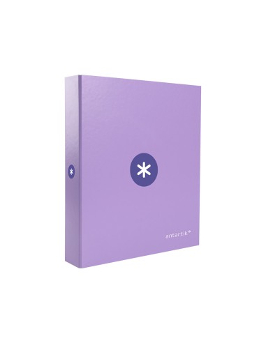 Carpeta 4 anillas 40 mm mixtas antartik a4 forrada color lavanda