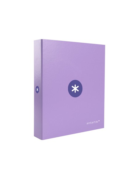 Carpeta 4 anillas 40 mm mixtas antartik a4 forrada color lavanda