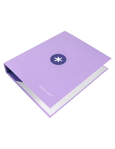 Carpeta 4 anillas 40 mm mixtas antartik a4 forrada color lavanda