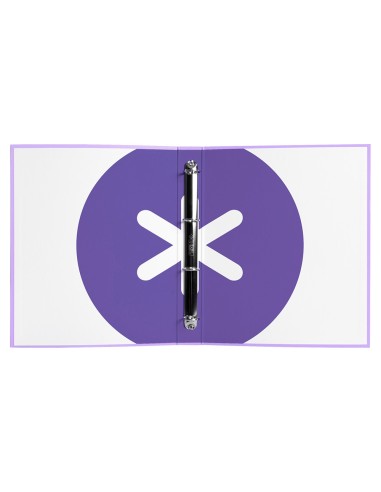 Carpeta 4 anillas 40 mm mixtas antartik a4 forrada color lavanda