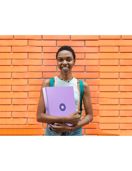 Carpeta 4 anillas 40 mm mixtas antartik a4 forrada color lavanda