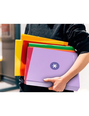 Carpeta 4 anillas 40 mm mixtas antartik a4 forrada color lavanda