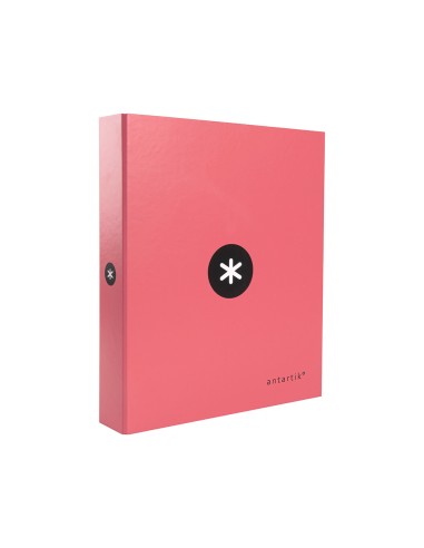 Carpeta 4 anillas 40 mm mixtas antartik a4 forrada color coral