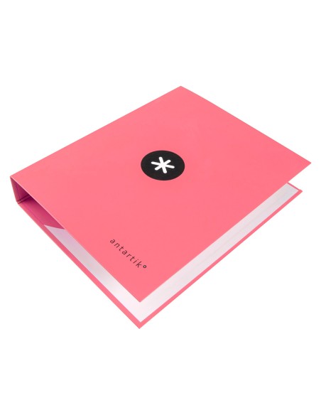 Carpeta 4 anillas 40 mm mixtas antartik a4 forrada color coral