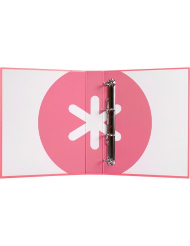 Carpeta 4 anillas 40 mm mixtas antartik a4 forrada color coral