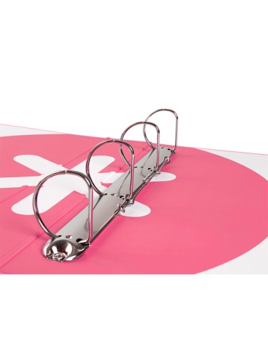 Carpeta 4 anillas 40 mm mixtas antartik a4 forrada color coral