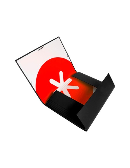 Carpeta antartik gomas a4 3 solapas carton forrado color negro