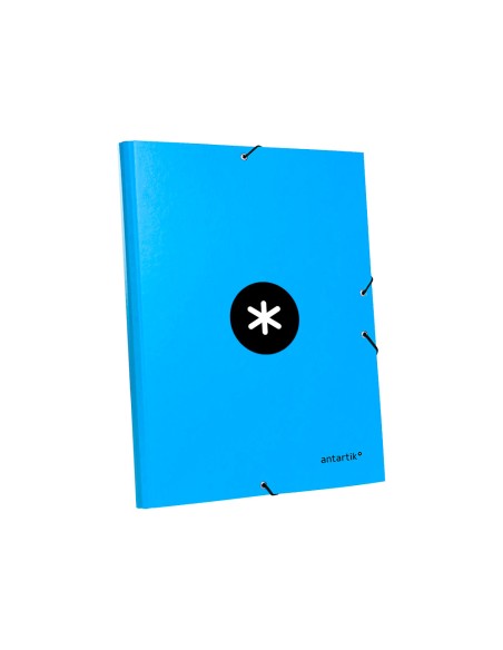 Carpeta antartik gomas a4 3 solapas carton forrado color azul