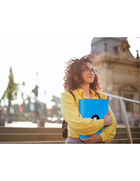 Carpeta antartik gomas a4 3 solapas carton forrado color azul