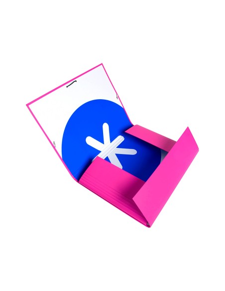 Carpeta antartik gomas a4 3 solapas carton forrado color rosa