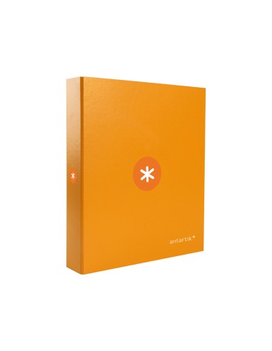 Carpeta 4 anillas 40 mm mixtas antartik a4 forrada color mostaza