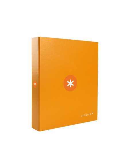 Carpeta 4 anillas 40 mm mixtas antartik a4 forrada color mostaza