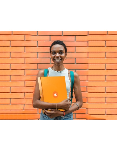 Carpeta 4 anillas 40 mm mixtas antartik a4 forrada color mostaza