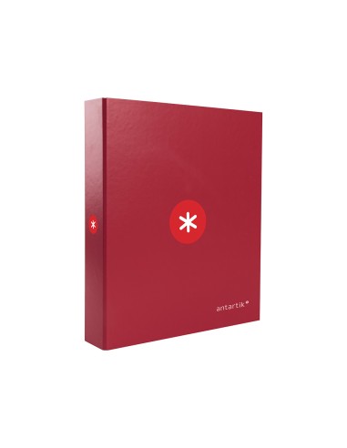 Carpeta 4 anillas 40 mm mixtas antartik a4 forrada color frambuesa