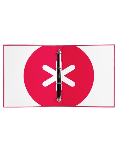 Carpeta 4 anillas 40 mm mixtas antartik a4 forrada color frambuesa