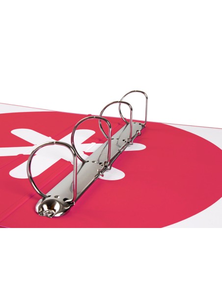 Carpeta 4 anillas 40 mm mixtas antartik a4 forrada color frambuesa