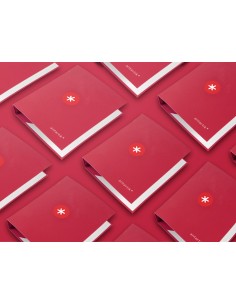 Carpeta 4 anillas 40 mm mixtas antartik a4 forrada color frambuesa