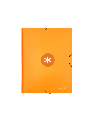 Carpeta antartik gomas a4 3 solapas carton forrado color mostaza