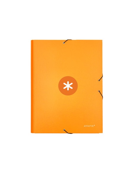 Carpeta antartik gomas a4 3 solapas carton forrado color mostaza