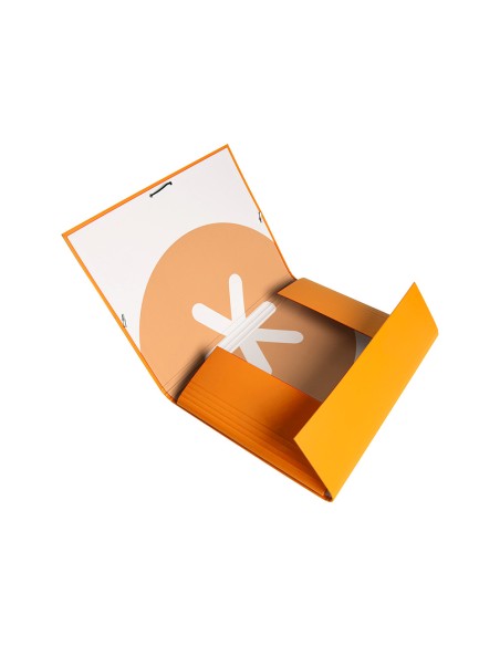 Carpeta antartik gomas a4 3 solapas carton forrado color mostaza