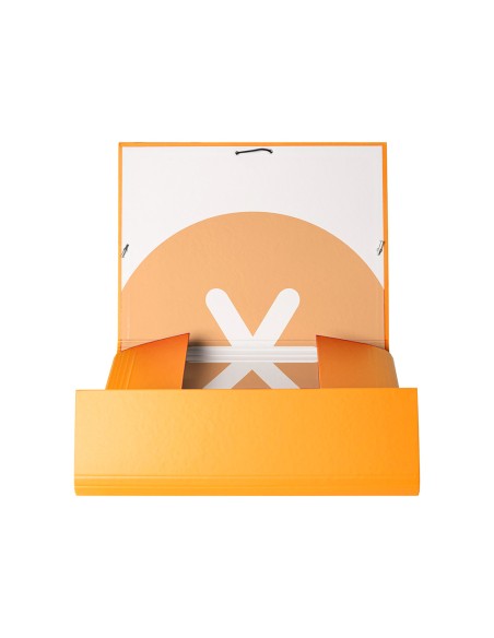 Carpeta antartik gomas a4 3 solapas carton forrado color mostaza