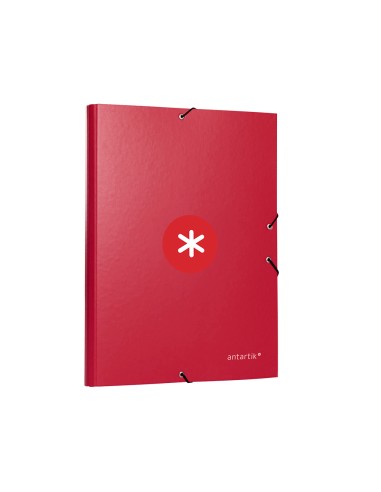 Carpeta antartik gomas a4 3 solapas carton forrado color frambuesa