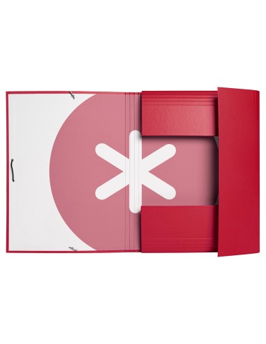 Carpeta antartik gomas a4 3 solapas carton forrado color frambuesa