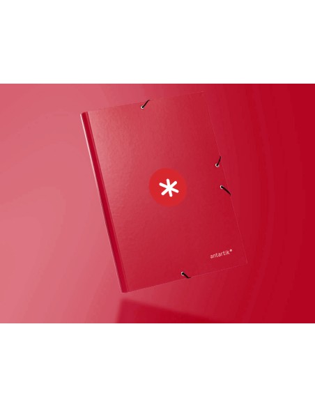 Carpeta antartik gomas a4 3 solapas carton forrado color frambuesa