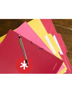 Carpeta antartik gomas a4 3 solapas carton forrado color frambuesa