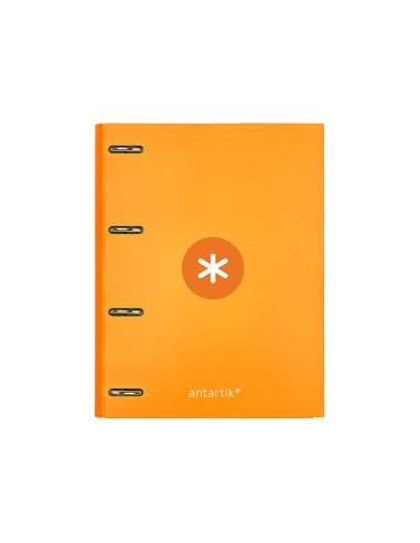 Carpeta con recambio antartik a4 cuadro 5mm forrada 4 anillas 40mm redondas color mostaza