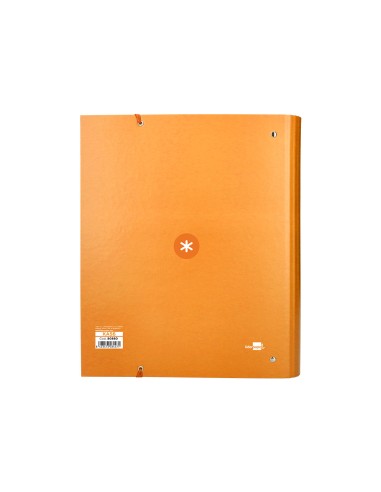 Carpeta con recambio antartik a4 cuadro 5mm forrada 4 anillas 40mm redondas color mostaza