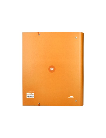 Carpeta con recambio antartik a4 cuadro 5mm forrada 4 anillas 40mm redondas color mostaza