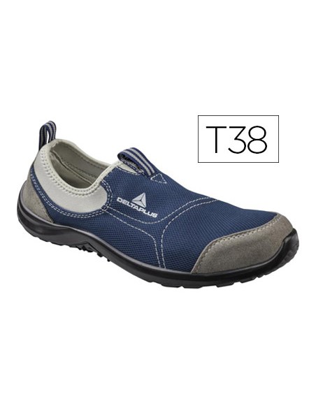 Zapatos de seguridad deltaplus de poliester y algodon con plantilla y puntera color azul marino talla 38
