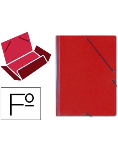 Carpeta gomas solapas carton saro tamano folio rojo