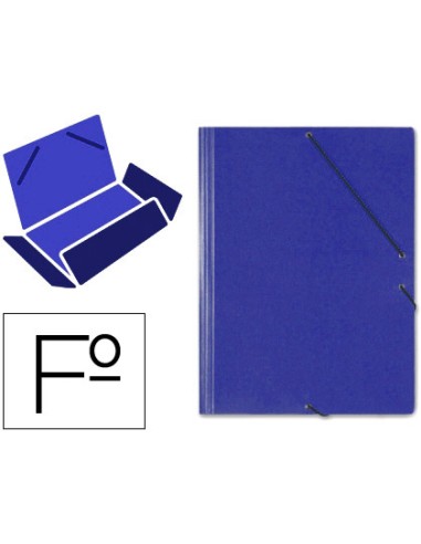 Carpeta gomas solapas carton saro tamano folio azul