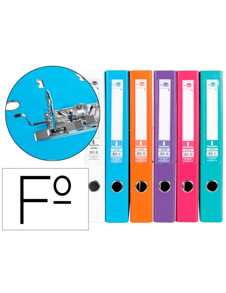 Archivador de palanca liderpapel folio documenta forrado pvc con rado lomo 52 mm colores surtidos trending