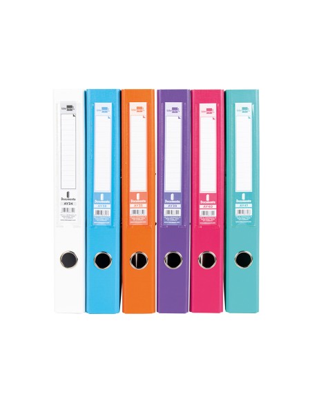 Archivador de palanca liderpapel folio documenta forrado pvc con rado lomo 52 mm colores surtidos trending