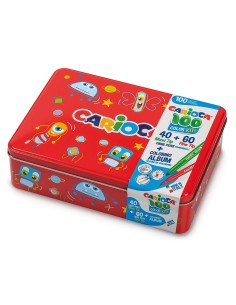 Rotulador carioca color kit caja metalica de 100 unidades surtidas album colorear