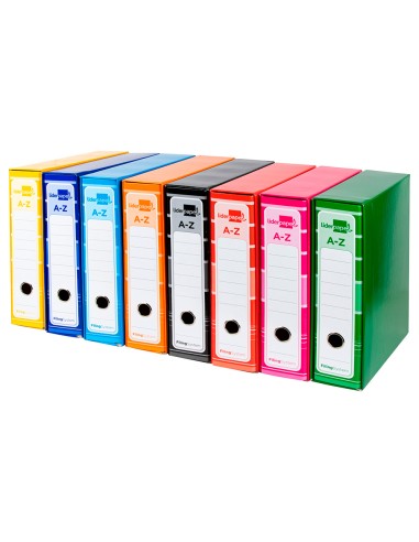 Archivador de palanca liderpapel a4 filing system forrado sin rado lomo 80 mm colores surtidos con caja y