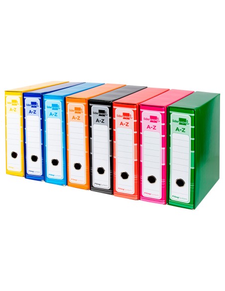 Archivador de palanca liderpapel a4 filing system forrado sin rado lomo 80 mm colores surtidos con caja y