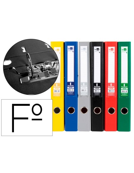 Archivador de palanca liderpapel folio documenta forrado pvc con rado lomo 52 mm colores surtidos classic