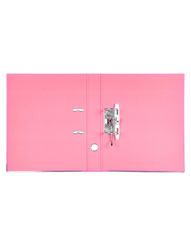 Archivador de palanca liderpapel folio documenta forrado pvc con rado lomo 52 mm rosa compresor metalico