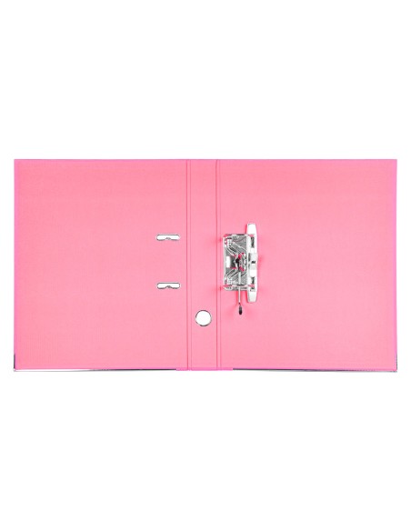 Archivador de palanca liderpapel folio documenta forrado pvc con rado lomo 52 mm rosa compresor metalico