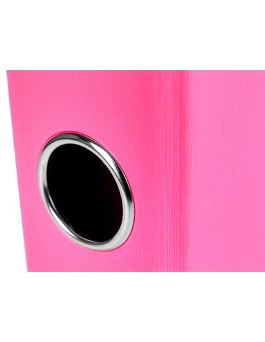Archivador de palanca liderpapel folio documenta forrado pvc con rado lomo 52 mm rosa compresor metalico