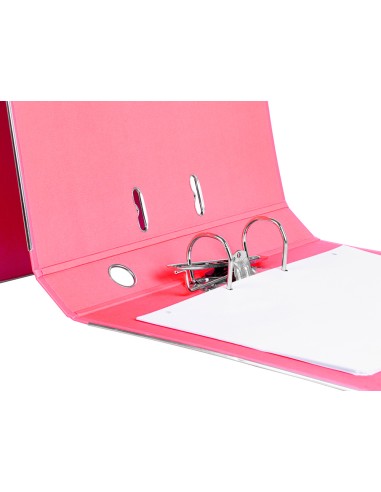 Archivador de palanca liderpapel folio documenta forrado pvc con rado lomo 52 mm rosa compresor metalico