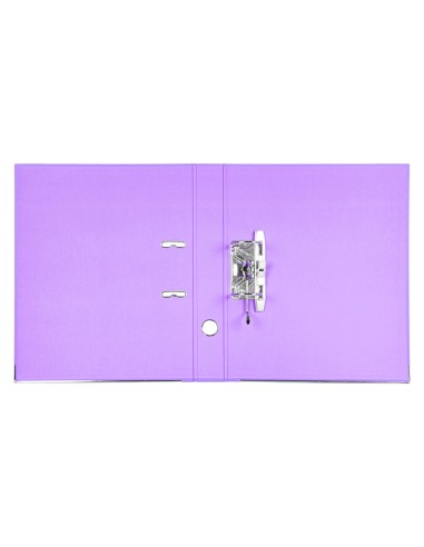 Archivador de palanca liderpapel folio documenta forrado pvc con rado lomo 52 mm lila compresor metalico