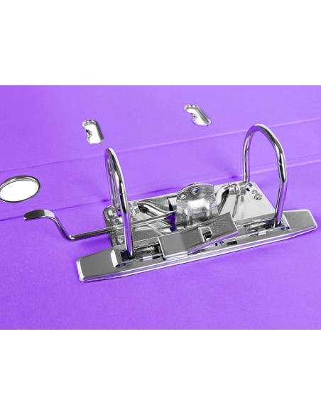 Archivador de palanca liderpapel folio documenta forrado pvc con rado lomo 52 mm lila compresor metalico